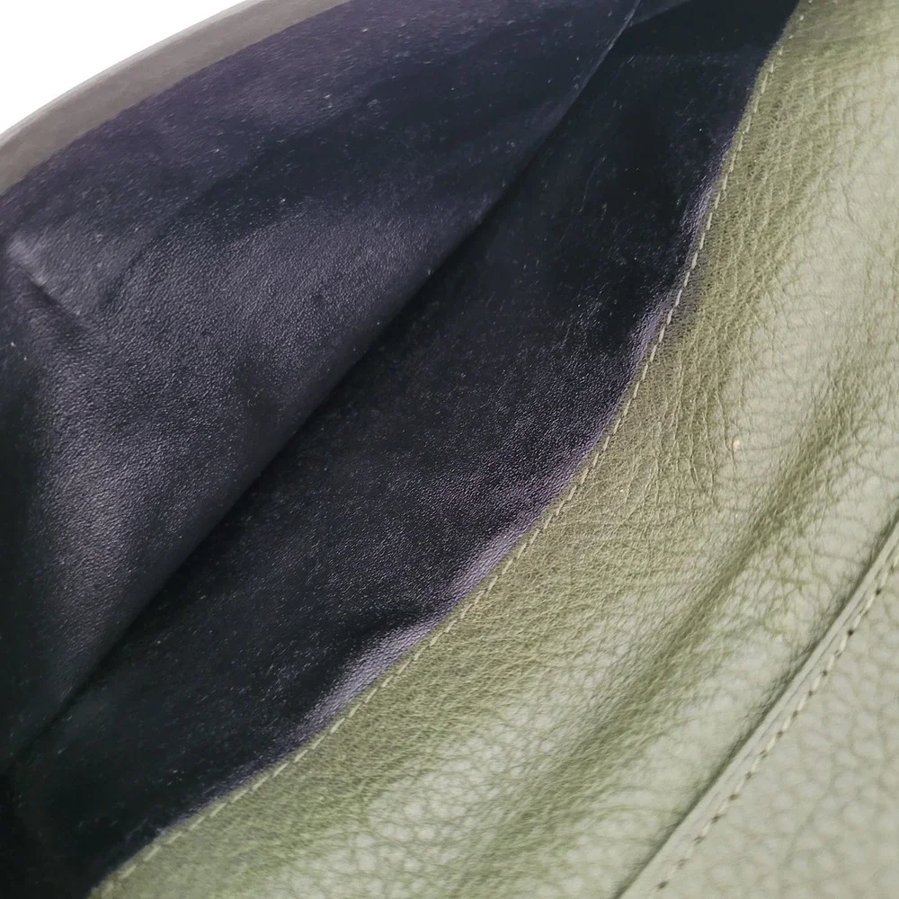 Givenchy Paris Olive Green Pebbled Leather Long Bifold Wallet Mens Womens